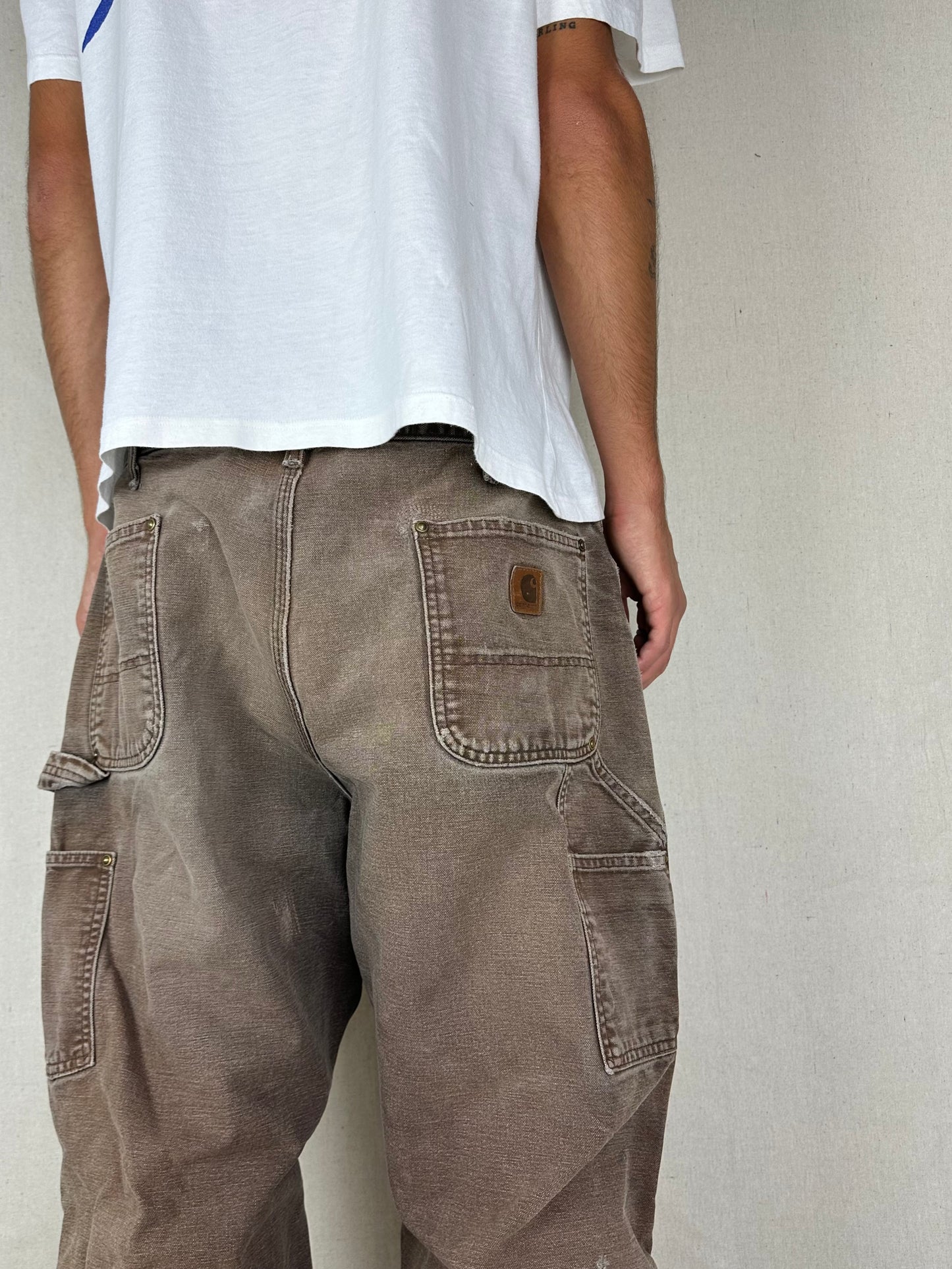 90's Carhartt Heavy Duty Double Knee Vintage Carpenter Jeans Size 38x31