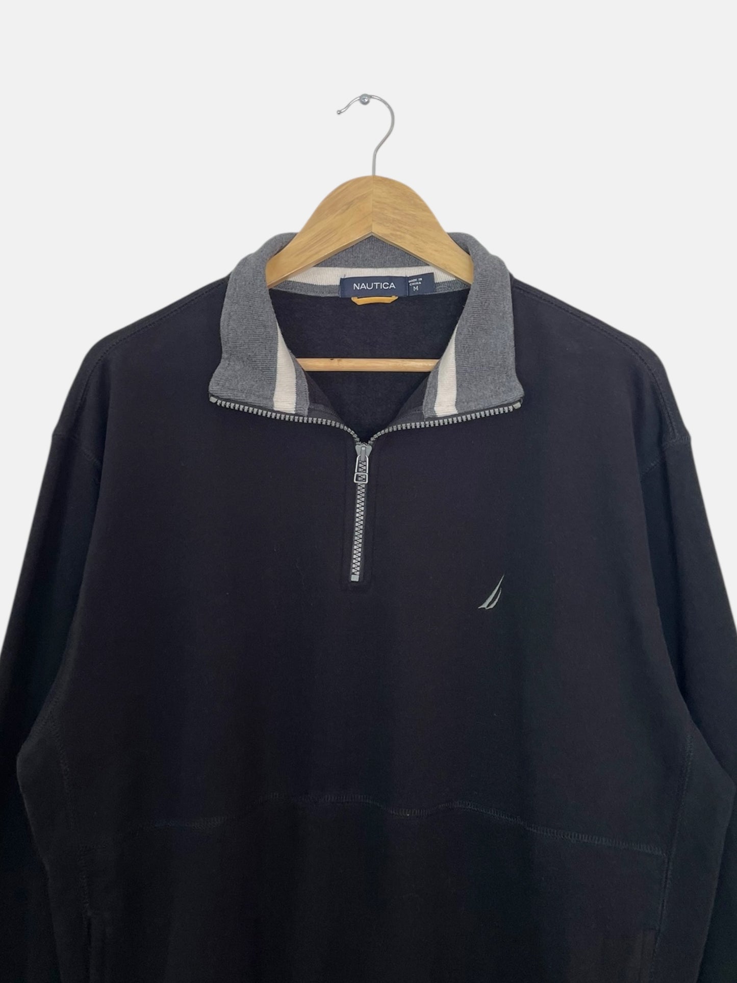 90's Nautica Embroidered Vintage Quarter-zip Sweatshirt Size L