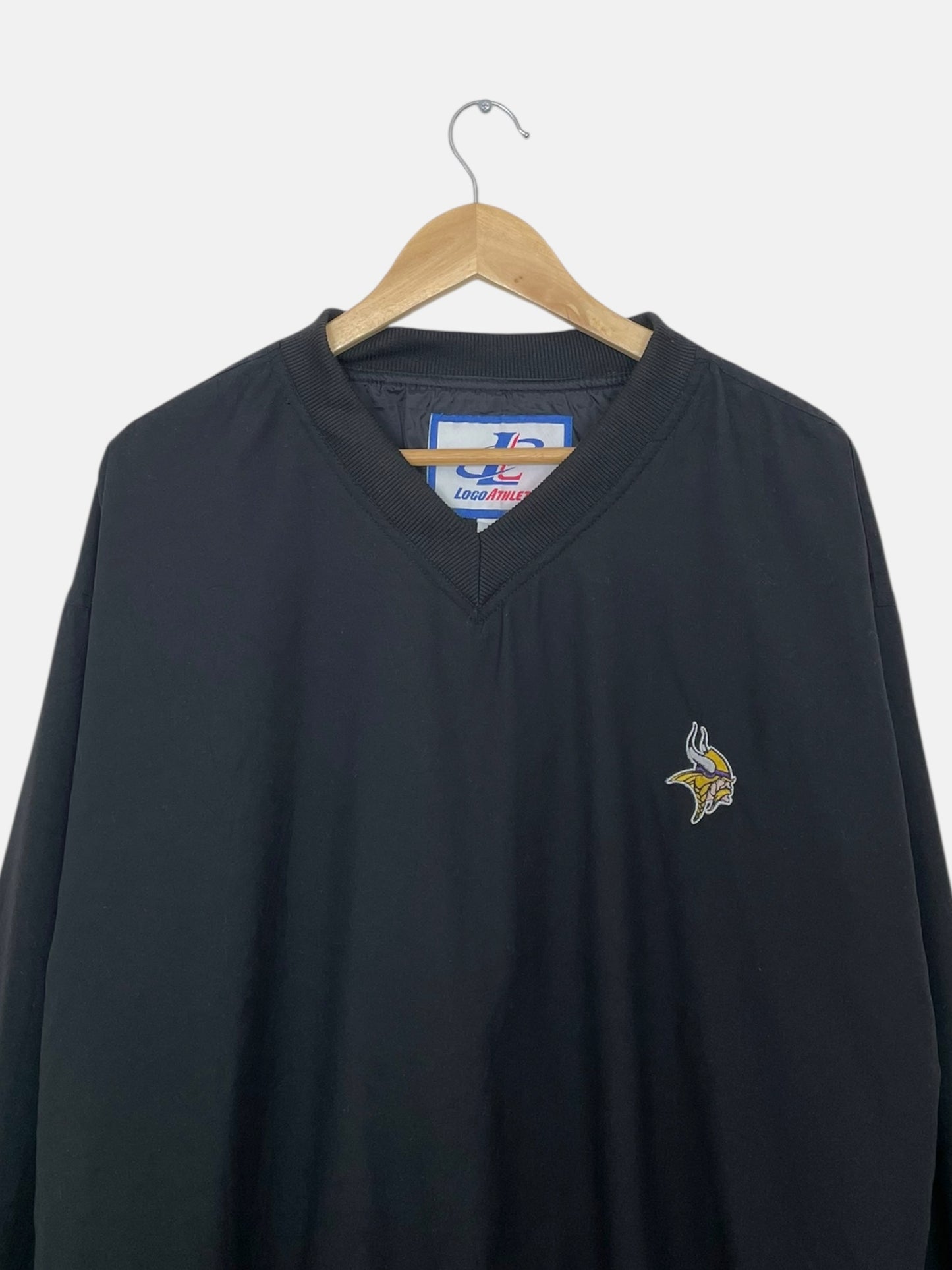 90's Vikings Embroidered Vintage Pull-over Jacket Size M