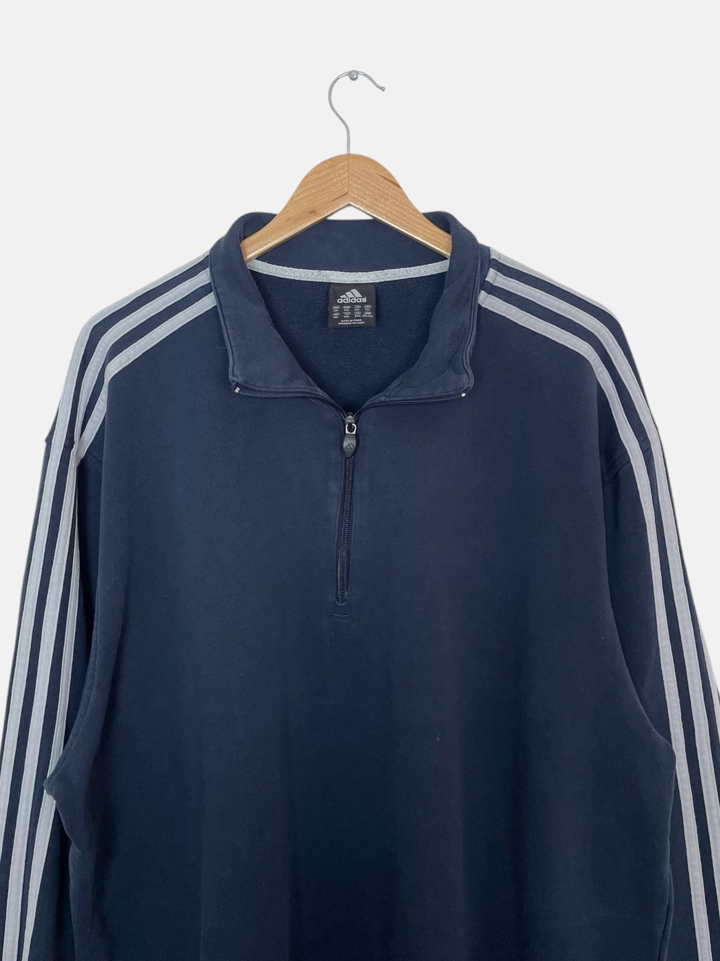 90's Adidas Embroidered Vintage Quarter-zip Sweatshirt Size 2XL