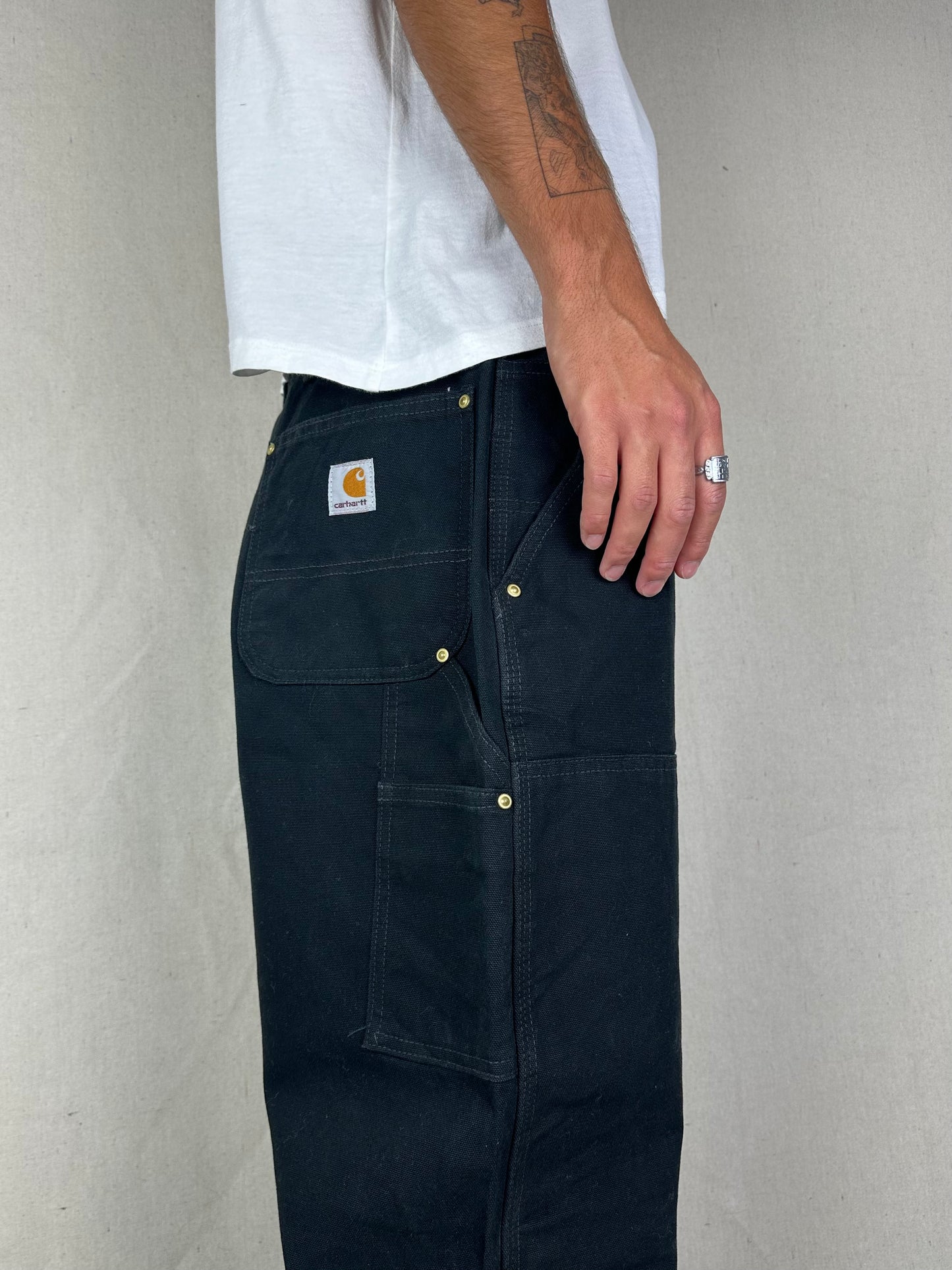 90's Carhartt Heavy Duty Double Knee Vintage Carpenter Jeans Size 37x34