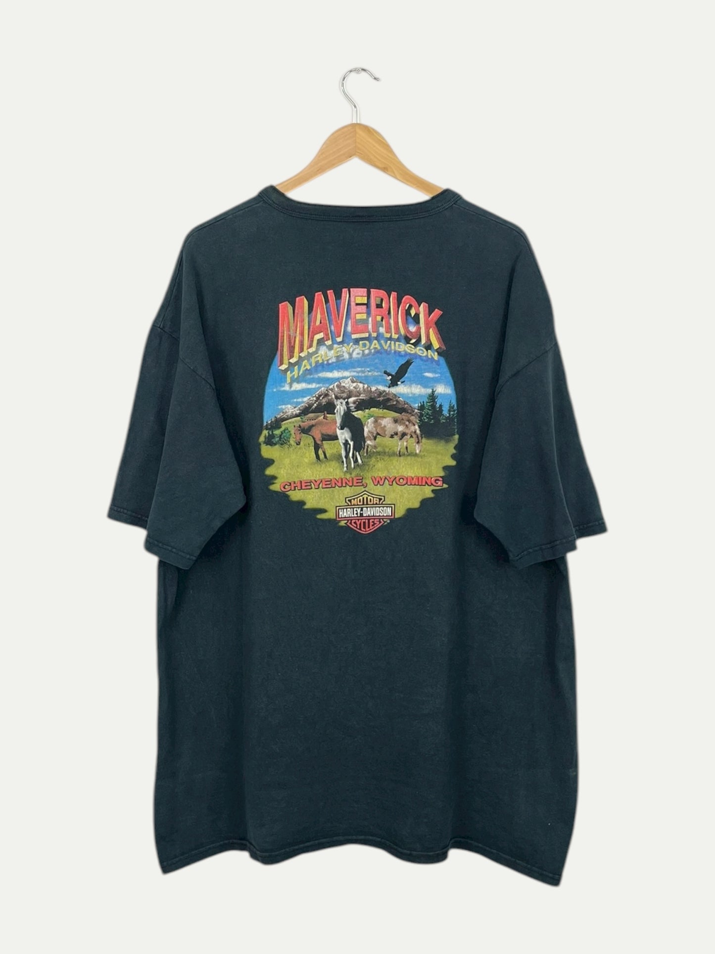 90's Harley Davidson Maverick Vintage Button-up T-Shirt Size 2XL