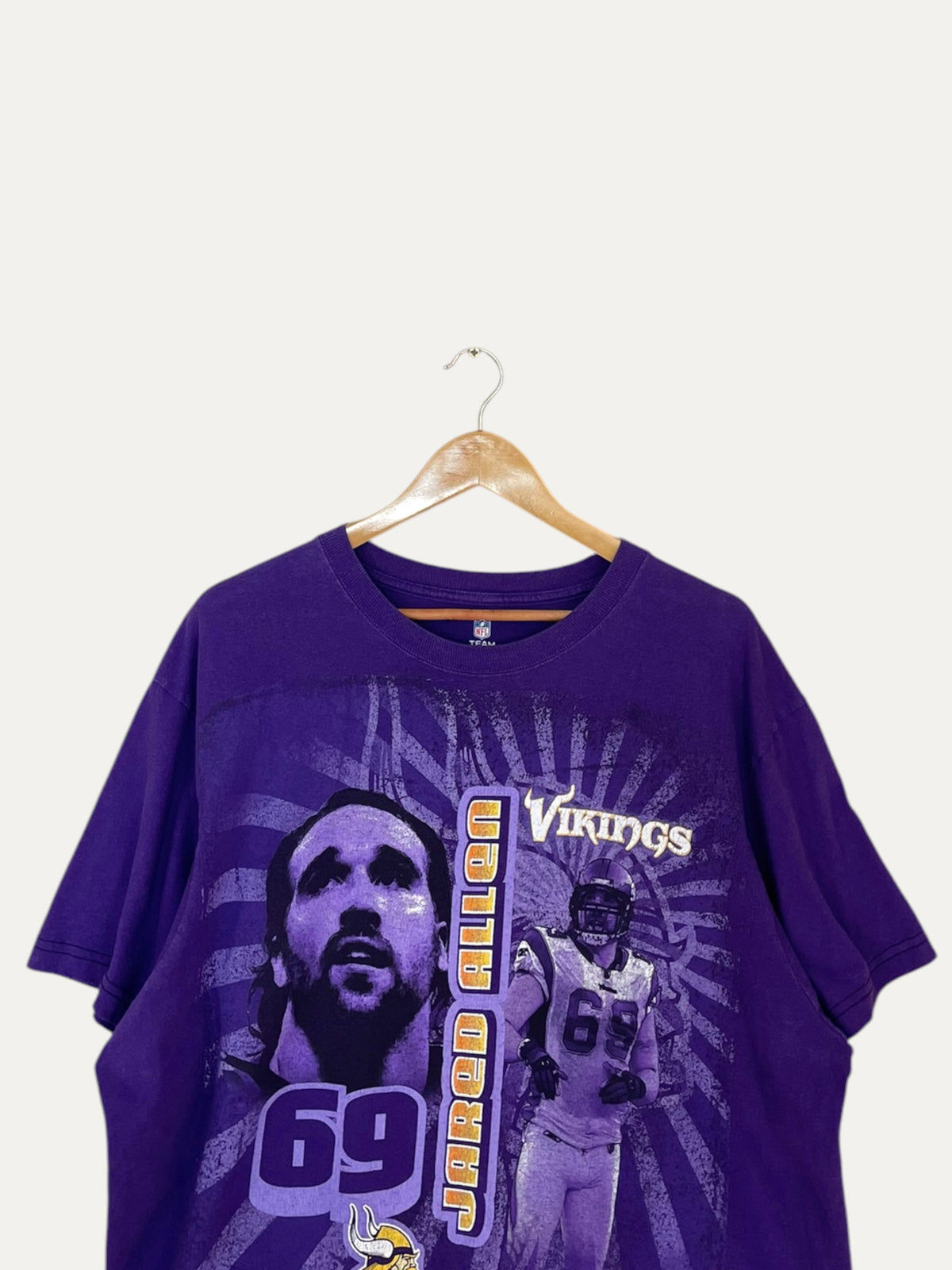 90's Vikings Jared Allen #69 Vintage T-Shirt Size 2XL