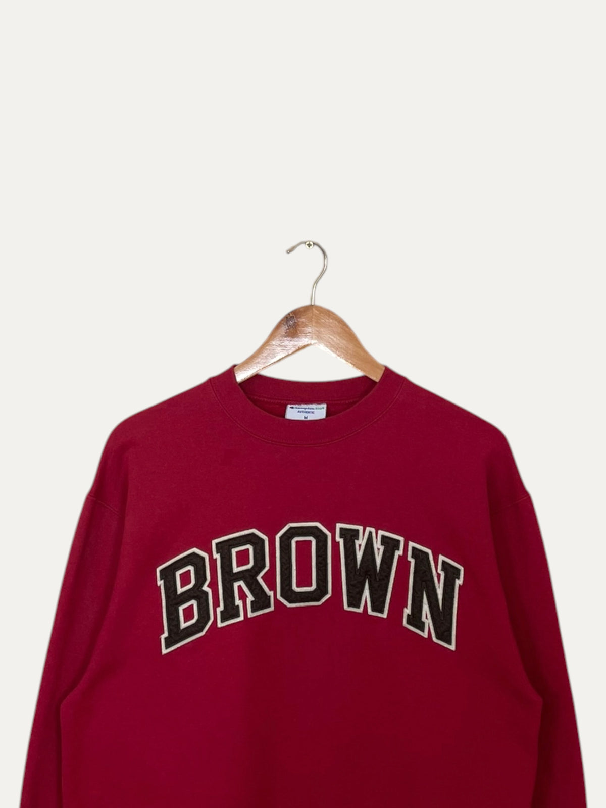 90's Champion Brown University Felt Applique Vintage Sweatshirt M
