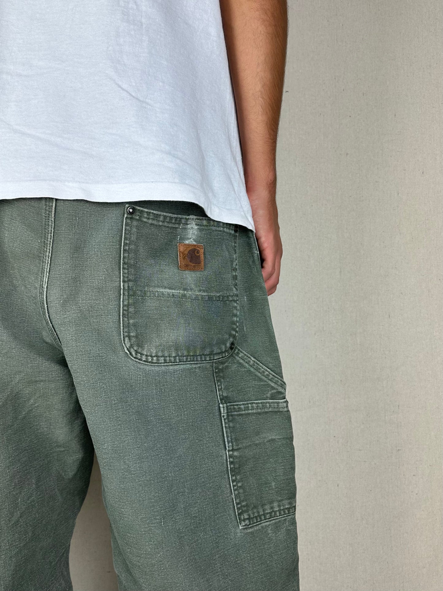 90's Carhartt Heavy Duty Vintage Double Knee Carpenter Jeans Size 38x31