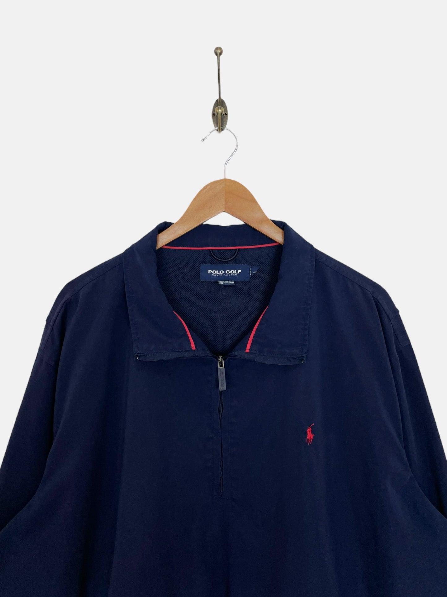 90's Ralph Lauren Embroidered Vintage Quarter-zip Pull Over Jacket Size 2XL