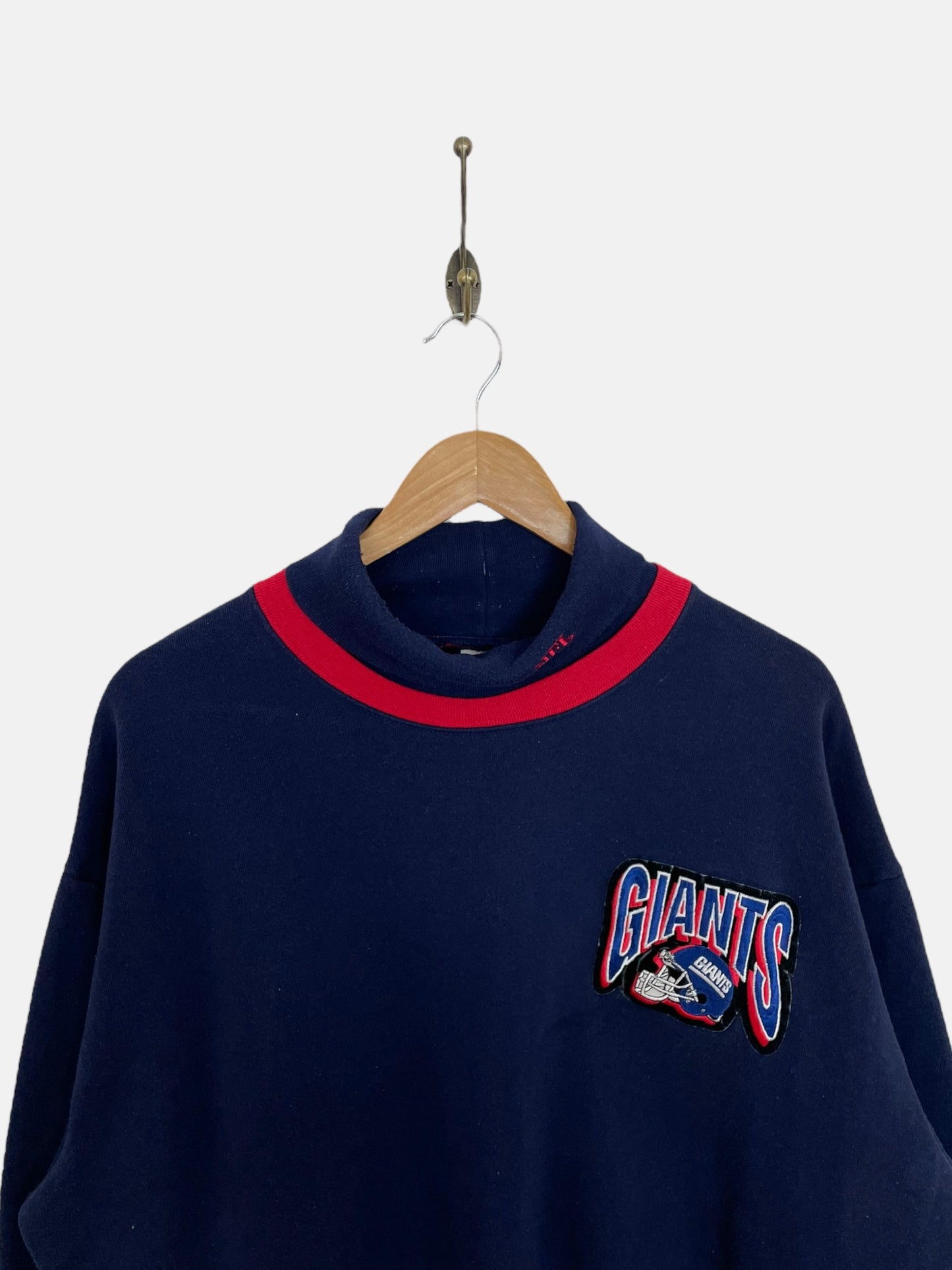 90's NFL Giants Embroidered Mockneck Vintage Sweatshirt Size XL-2XL