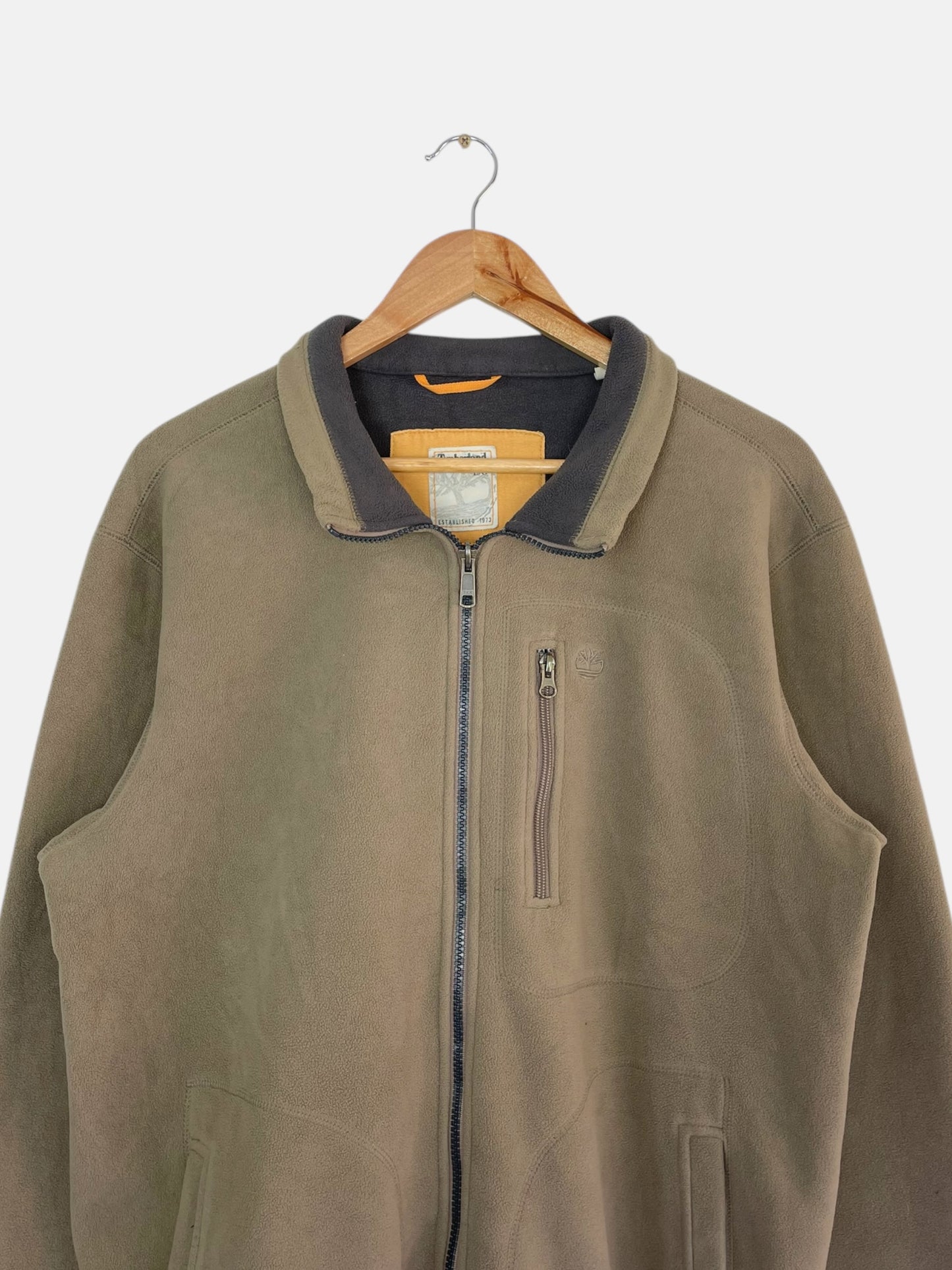 90's Timberland Embroidered Vintage Waterproof Fleece Zip-up Sweatshirt Size L