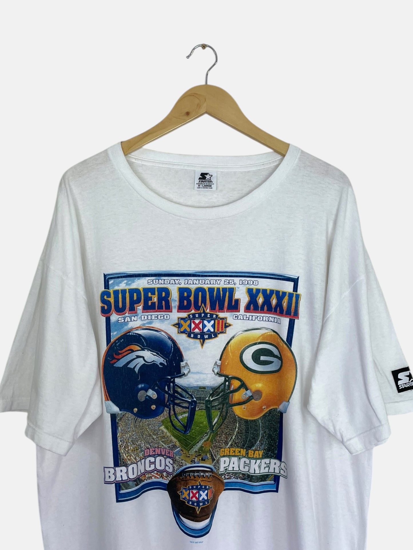 90's Bronco's vs Packers Starter Vintage T-Shirt Size 2XL