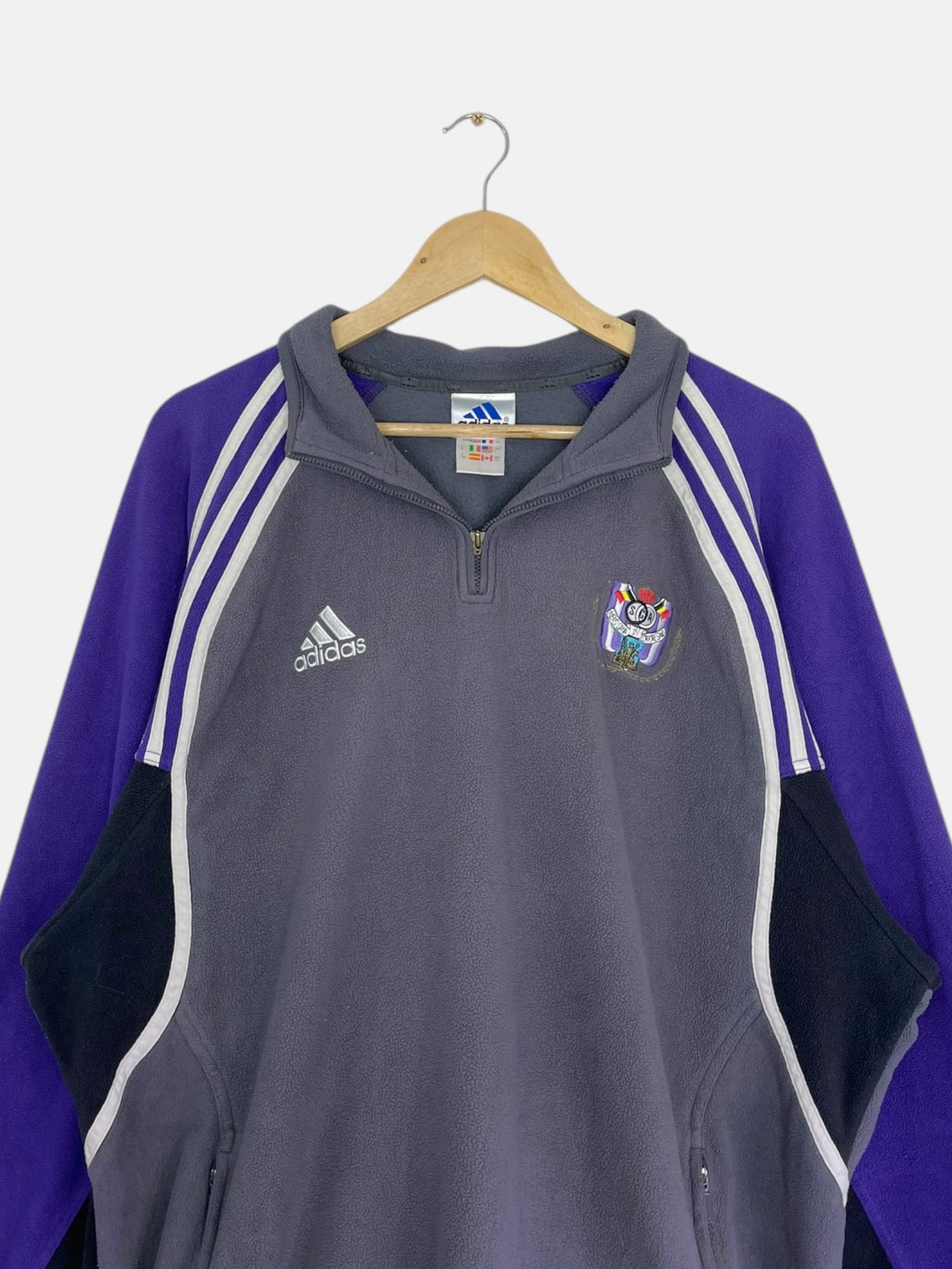 90's Adidas Anderlecht Embroidered Vintage Quarter-zip Sweatshirt Size XL