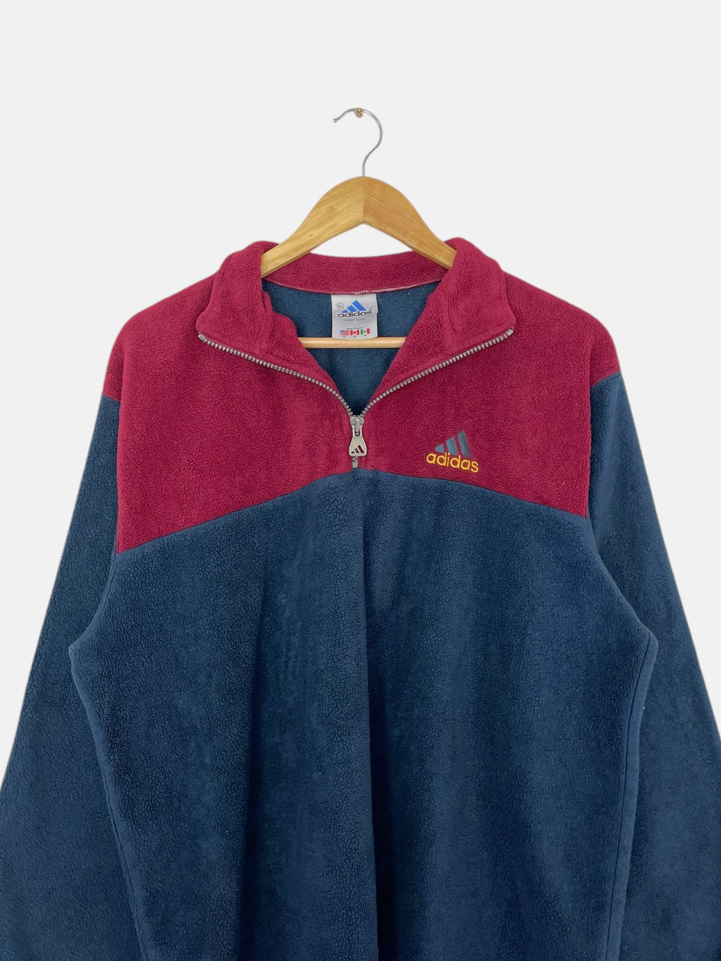 90's Adidas Embroidered Vintage Quarter-zip Sweatshirt Size L