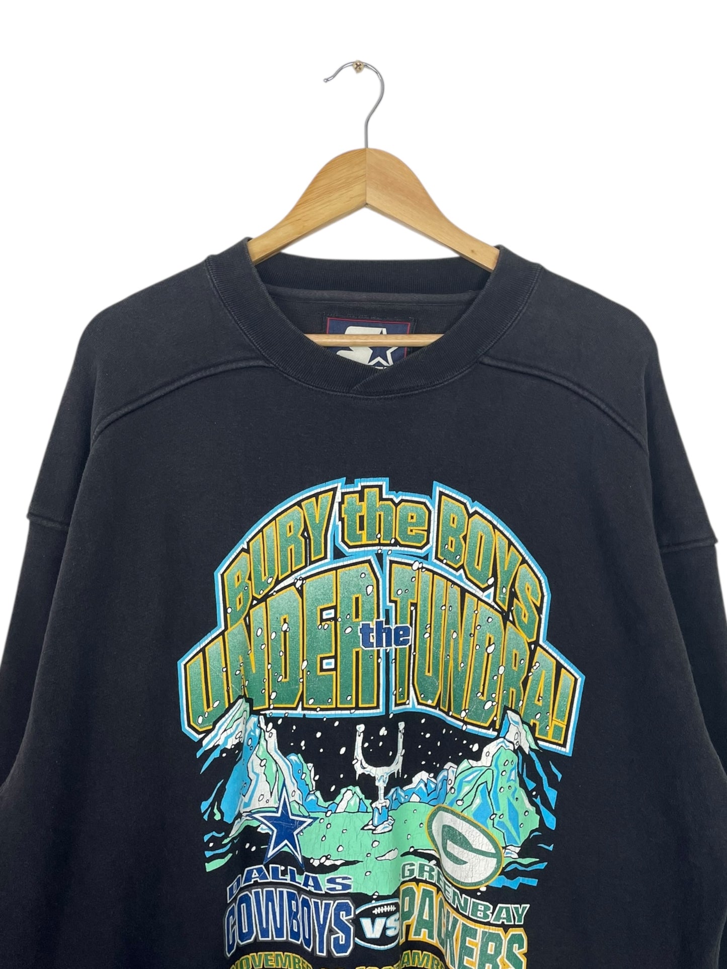 90's Cowboys vs Packers Vintage Starter Sweatshirt Size 2XL