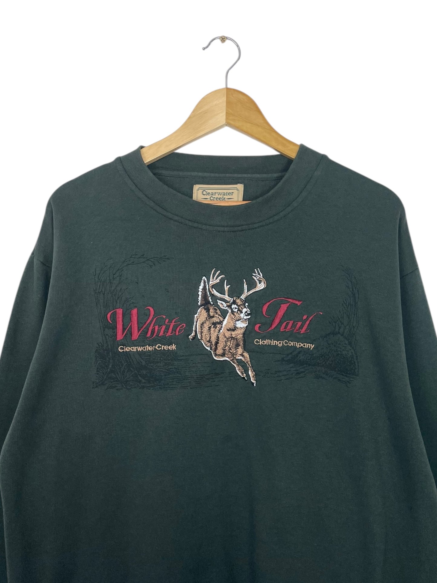 90's White Tail Clearwater Creek Clothing Company Embroidered Vintage Sweatshirt Size L
