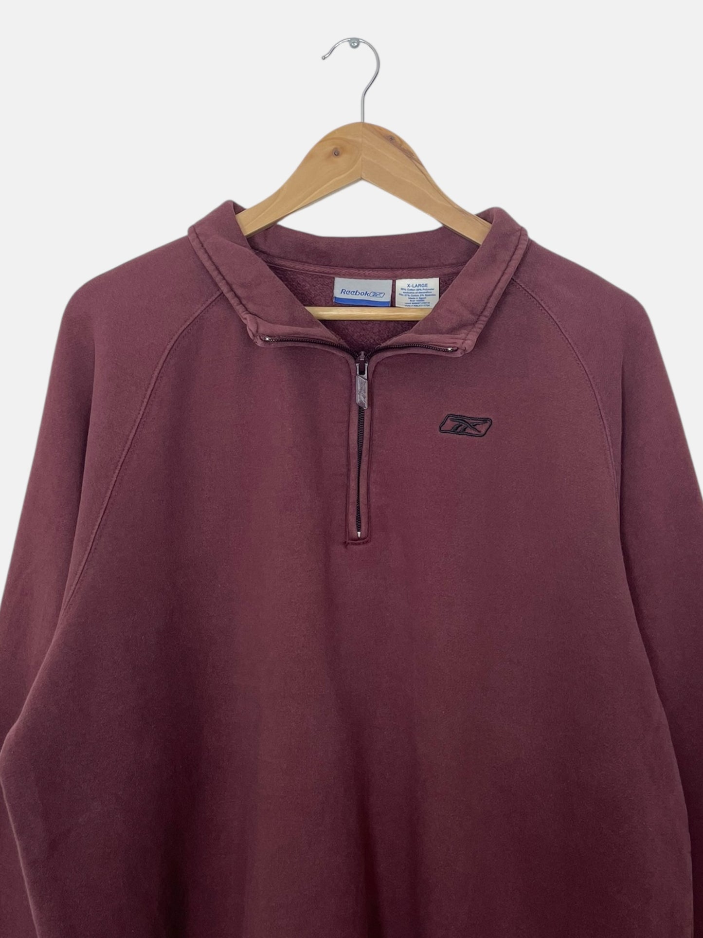 90's Reebok Embroidered Vintage Quarter-zip Sweatshirt Size XL