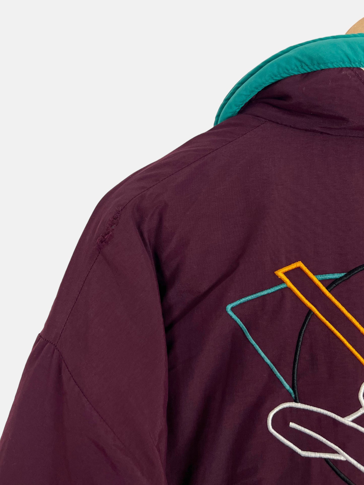 90's Anaheim Mighty Ducks NHL Embroidered Vintage Puffer Jacket Size XL