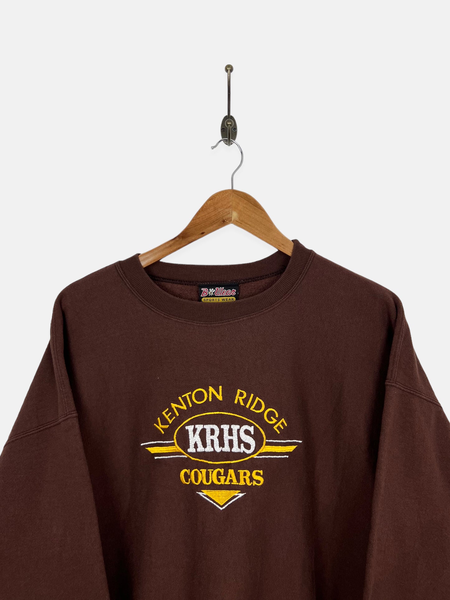 90's Kenton Ridge Cougars USA Made Embroidered Vintage Sweatshirt Size 2XL