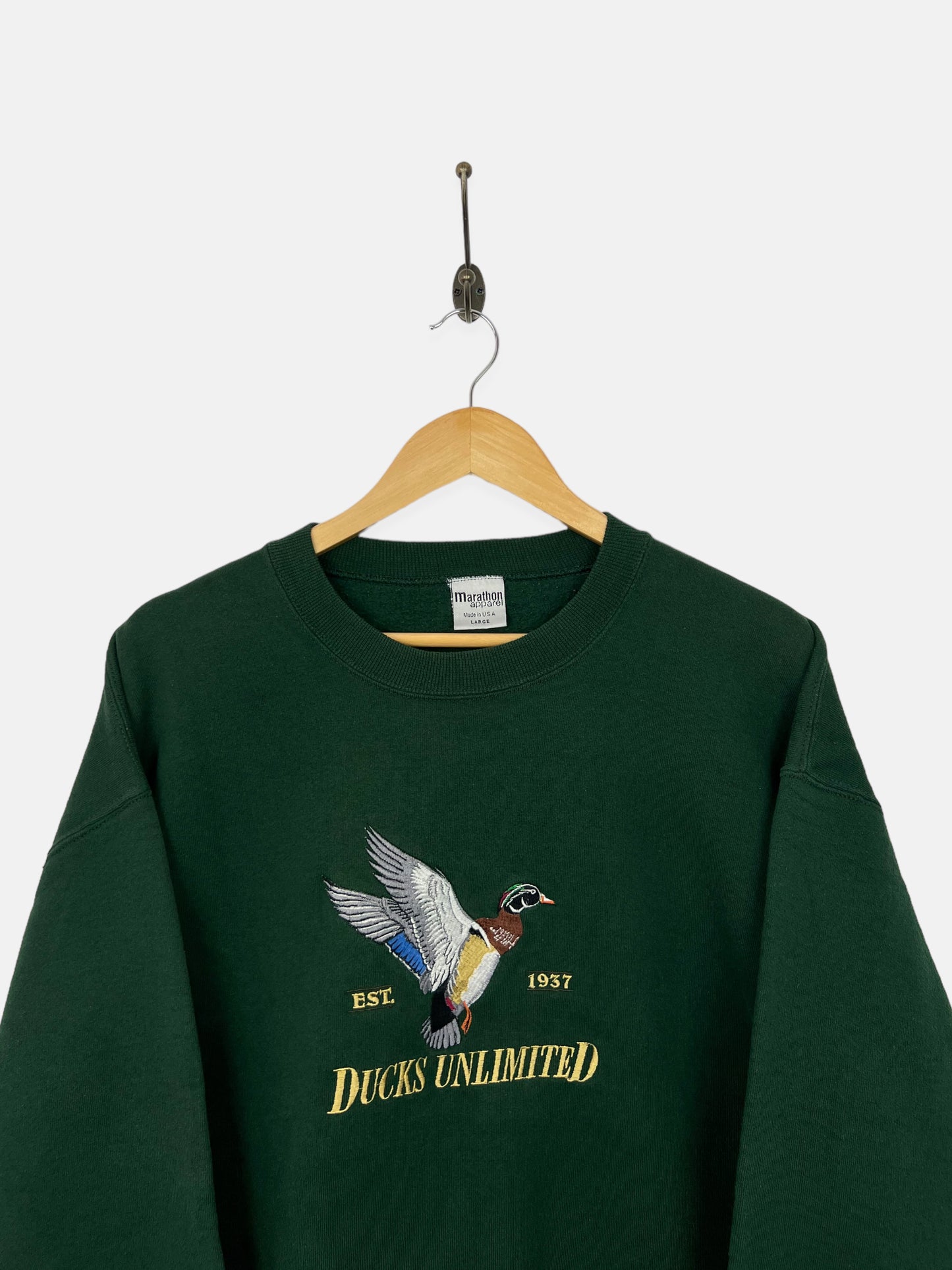 90's Ducks Unlimited USA Made Embroidered Vintage Sweatshirt Size M