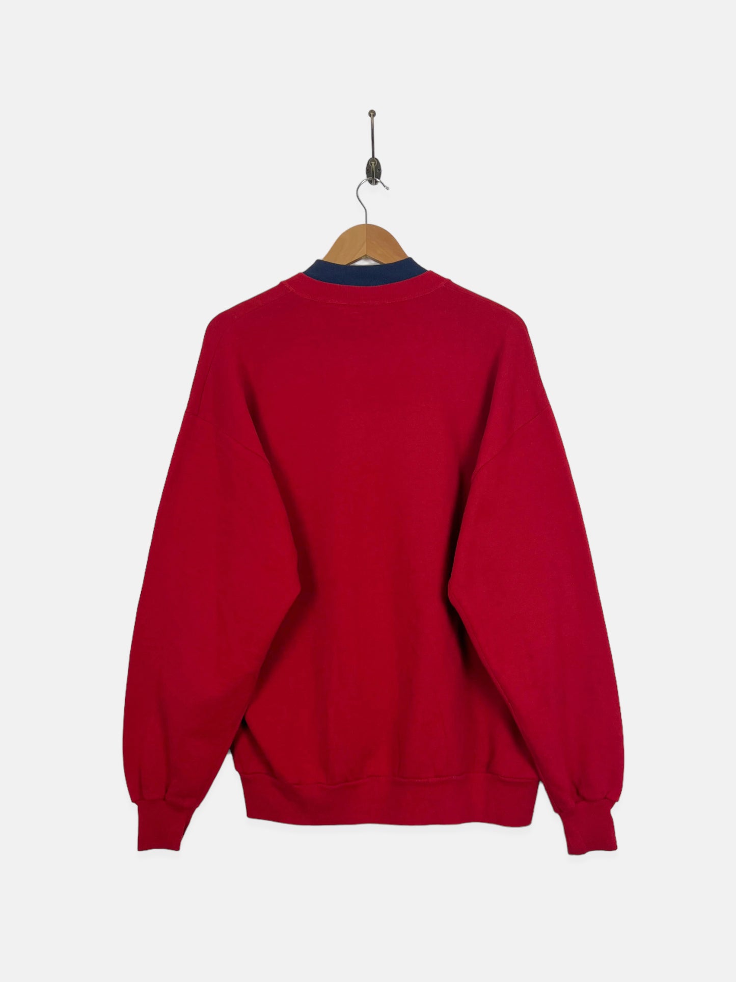 90's Classique Hearts USA Made Embroidered Vintage High-Neck Sweatshirt Size L-XL