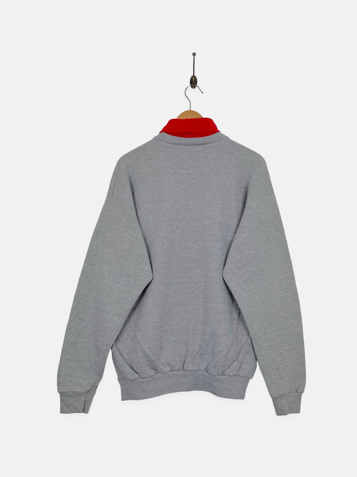 90's Carolina Hurricanes NHL USA Made Embroidered Vintage Mock-Neck Sweatshirt Size L