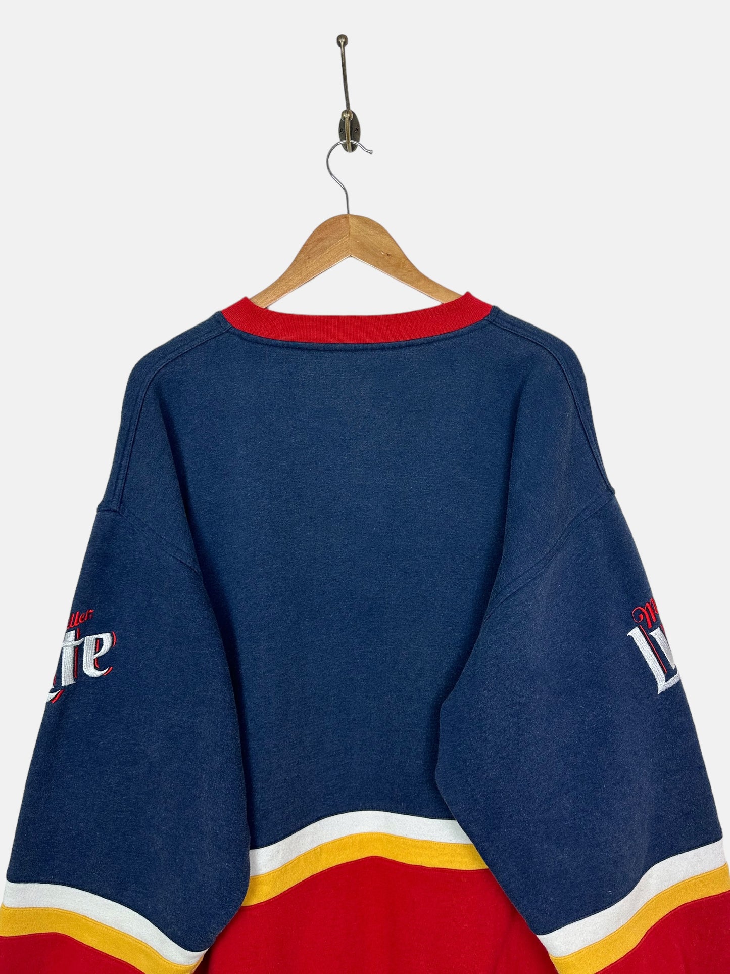 90's NASCAR Rusty Wallace #2 Miller Lite Embroidered Vintage Sweatshirt Size XL