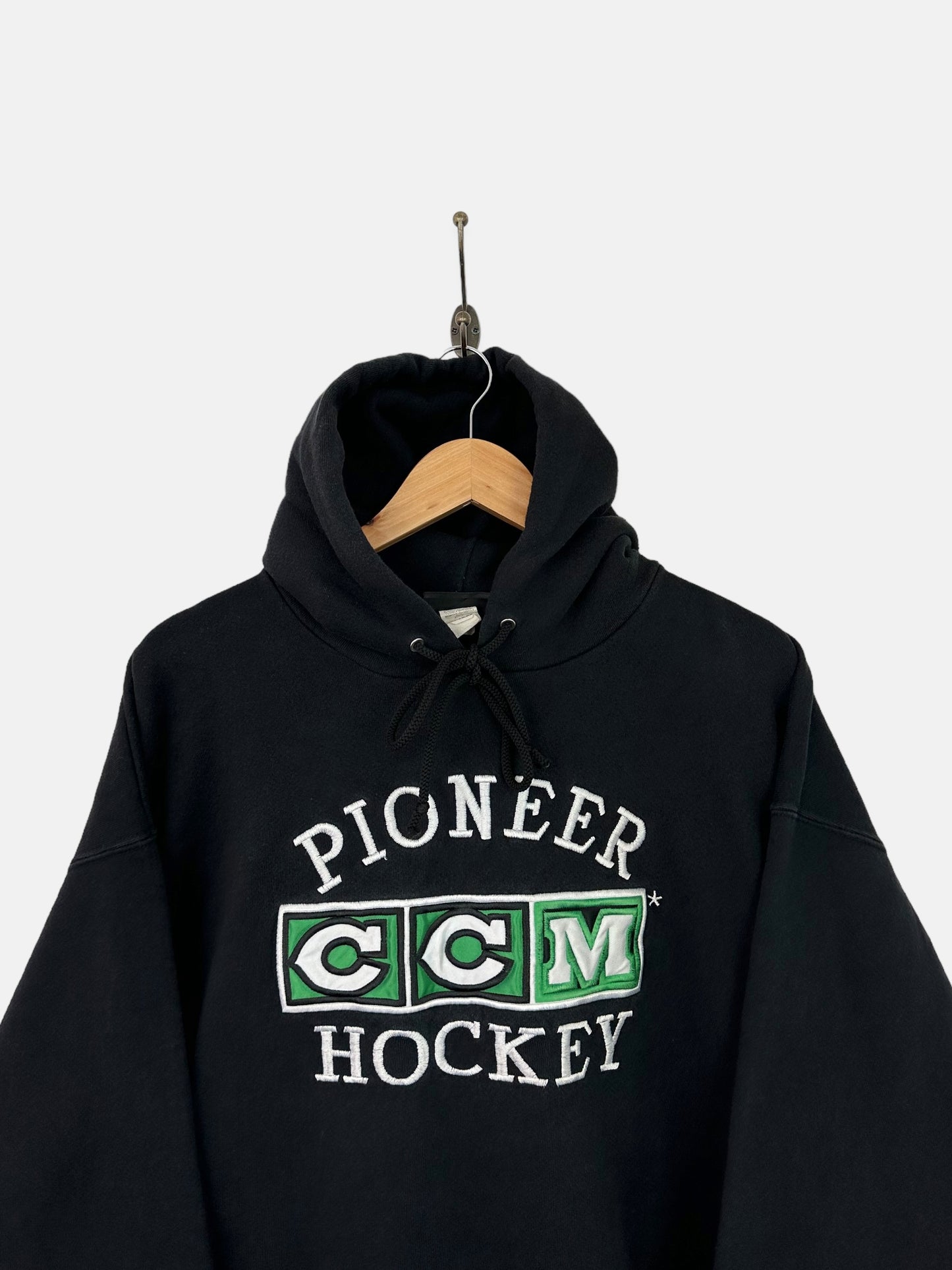 90's Pioneer CCM Hockey Embroidered Vintage Hoodie Size XL