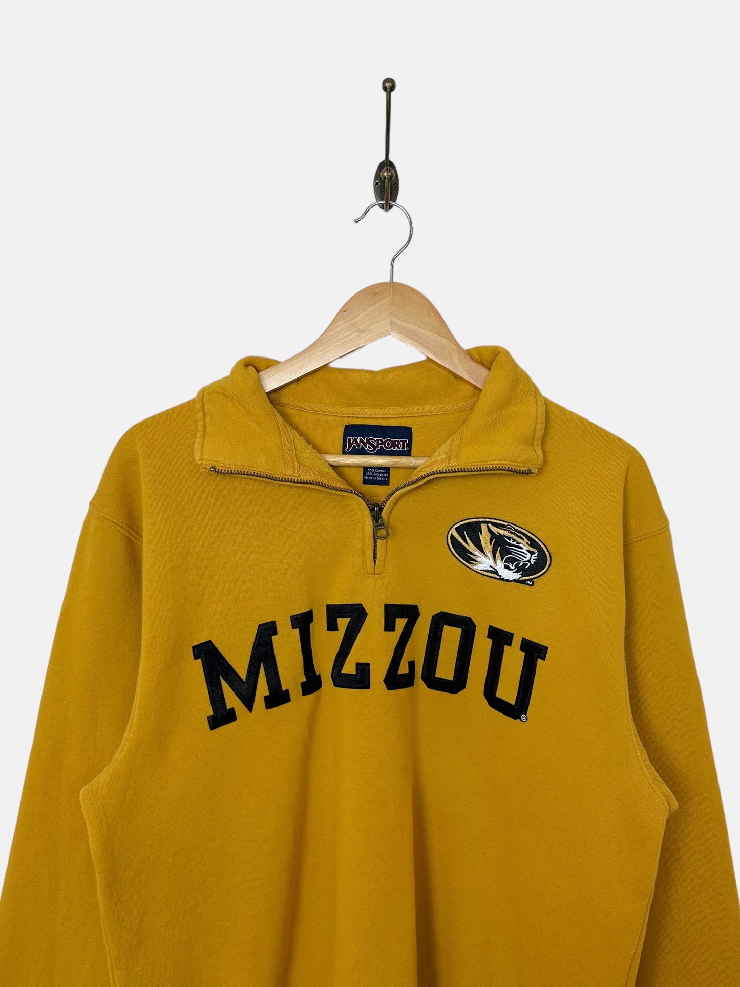 90's Mizzou Uni Embroidered Vintage Quarter-zip Sweatshirt Size 8-10