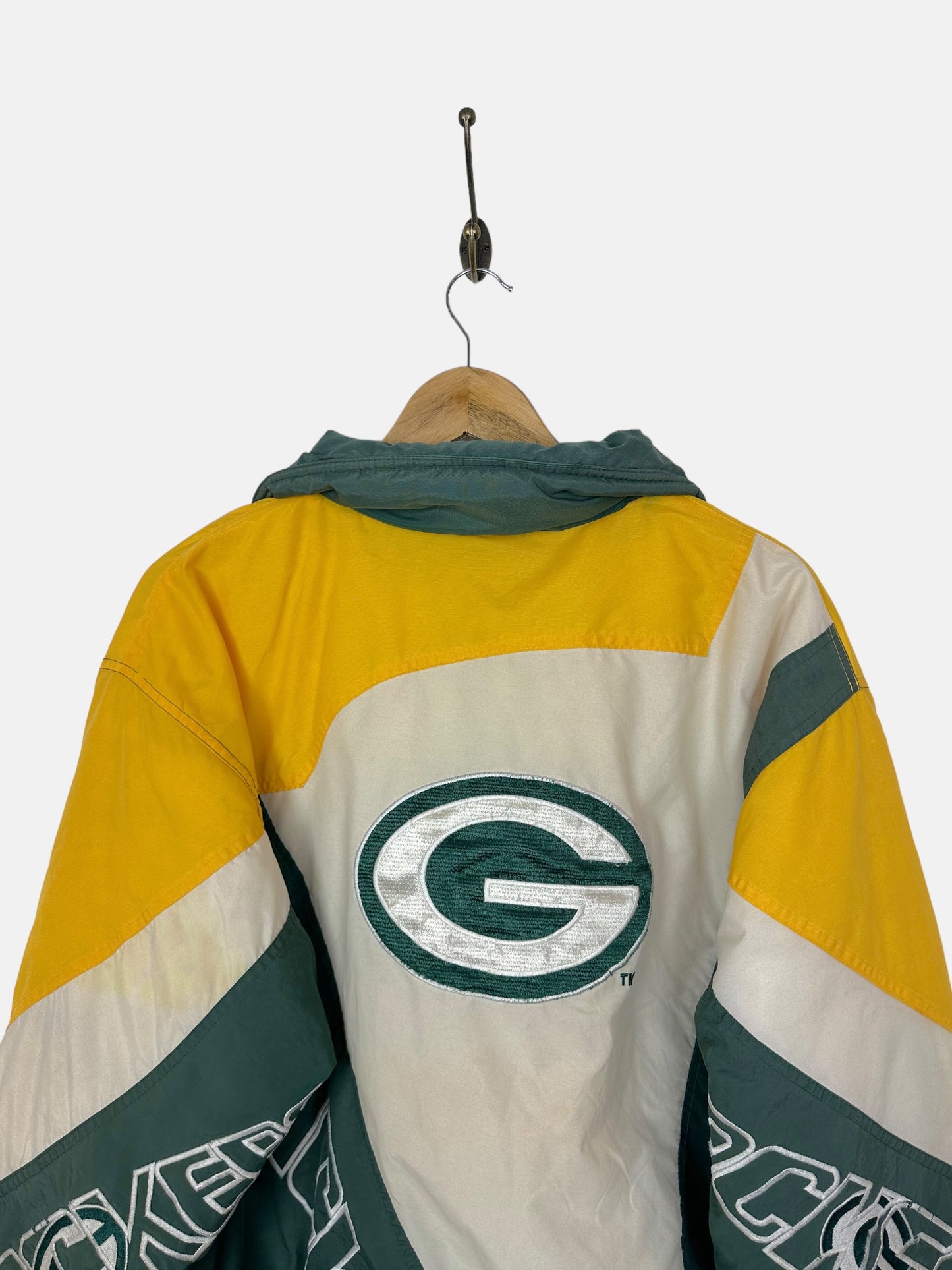90's Green Bay Packers NFL Embroidered Vintage Puffer Jacket Size M