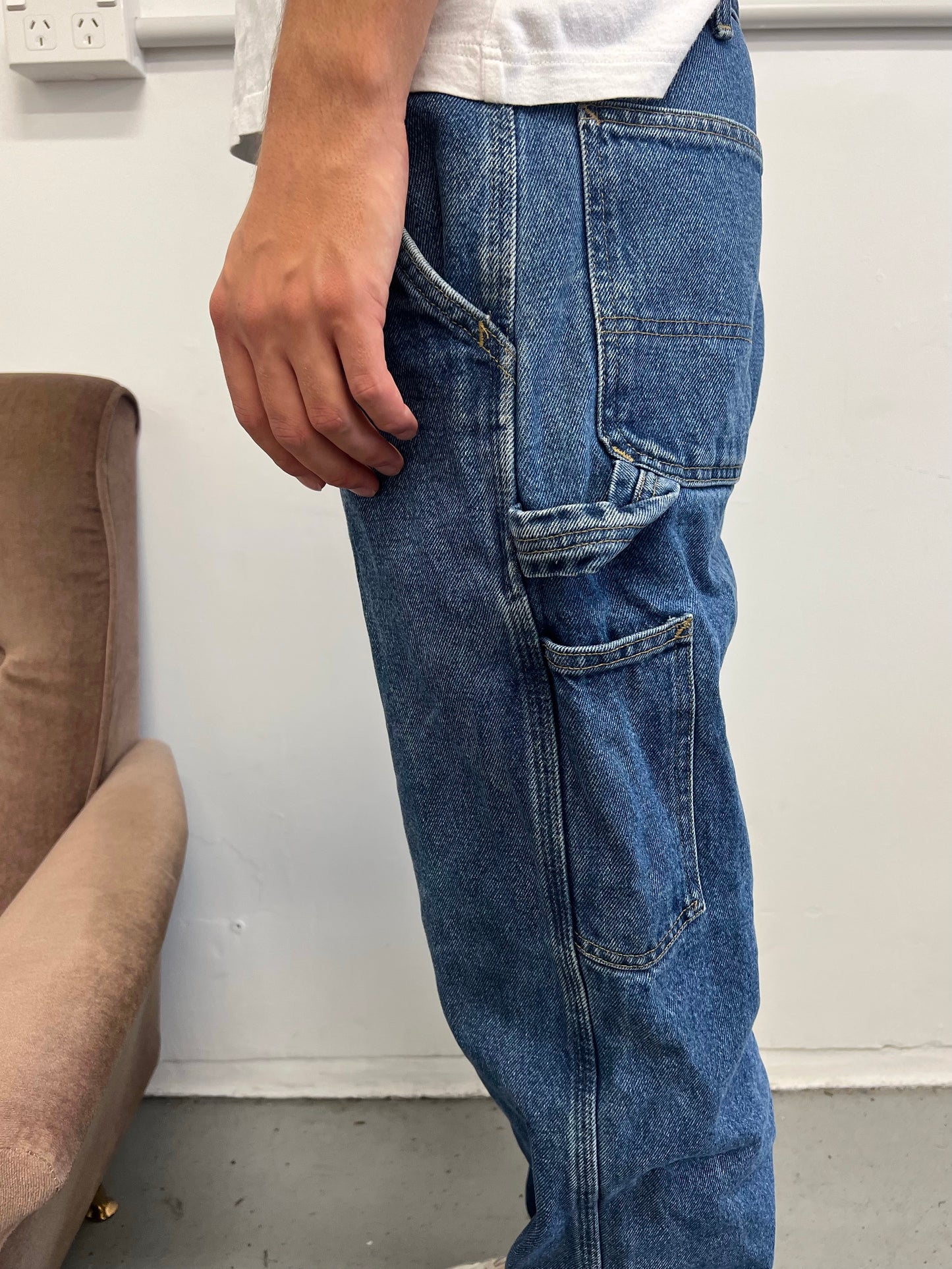 90's Carhartt Vintage Lined Carpenter Jeans Size 33x34