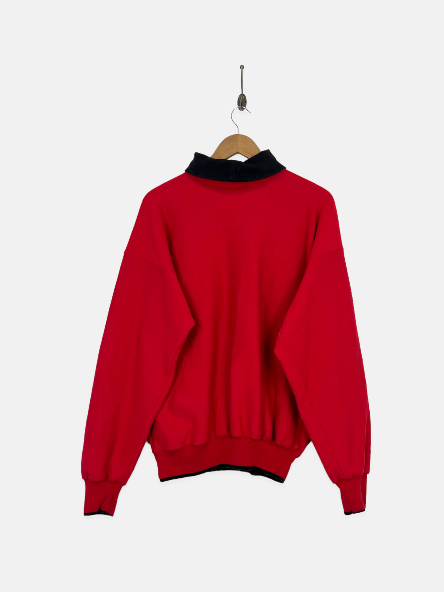 90's Chicago Blackhawks NHL USA Made Embroidered Vintage Mock-Neck Sweatshirt Size M