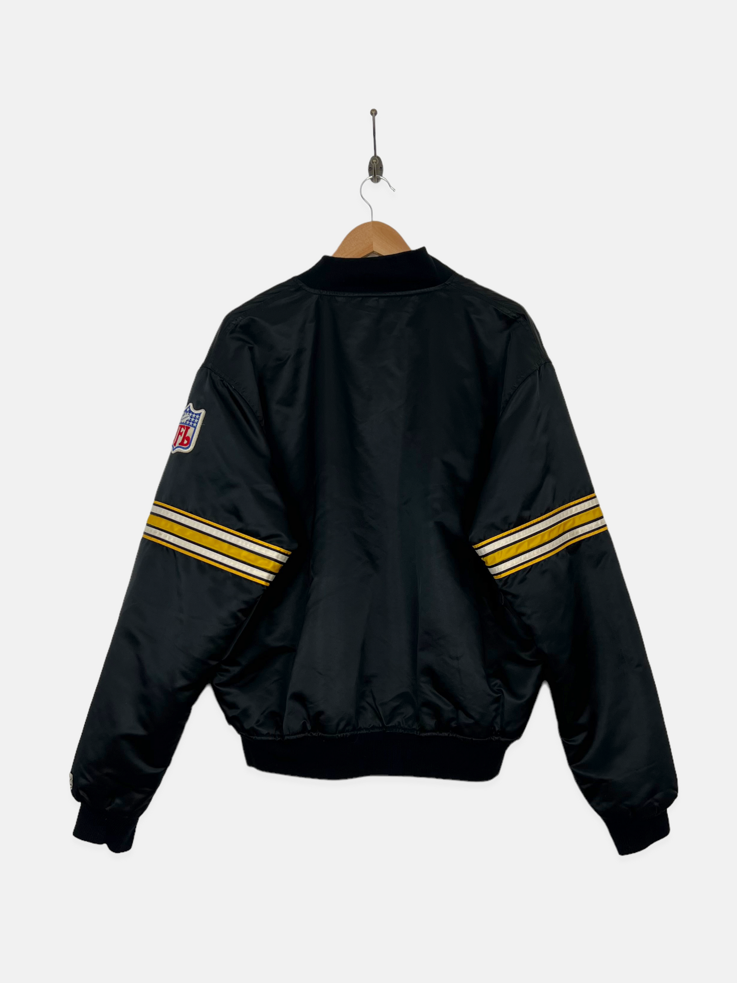 80's Pittsburgh Steelers NFL USA Made Embroidered Vintage Starter Satin Jacket Size M