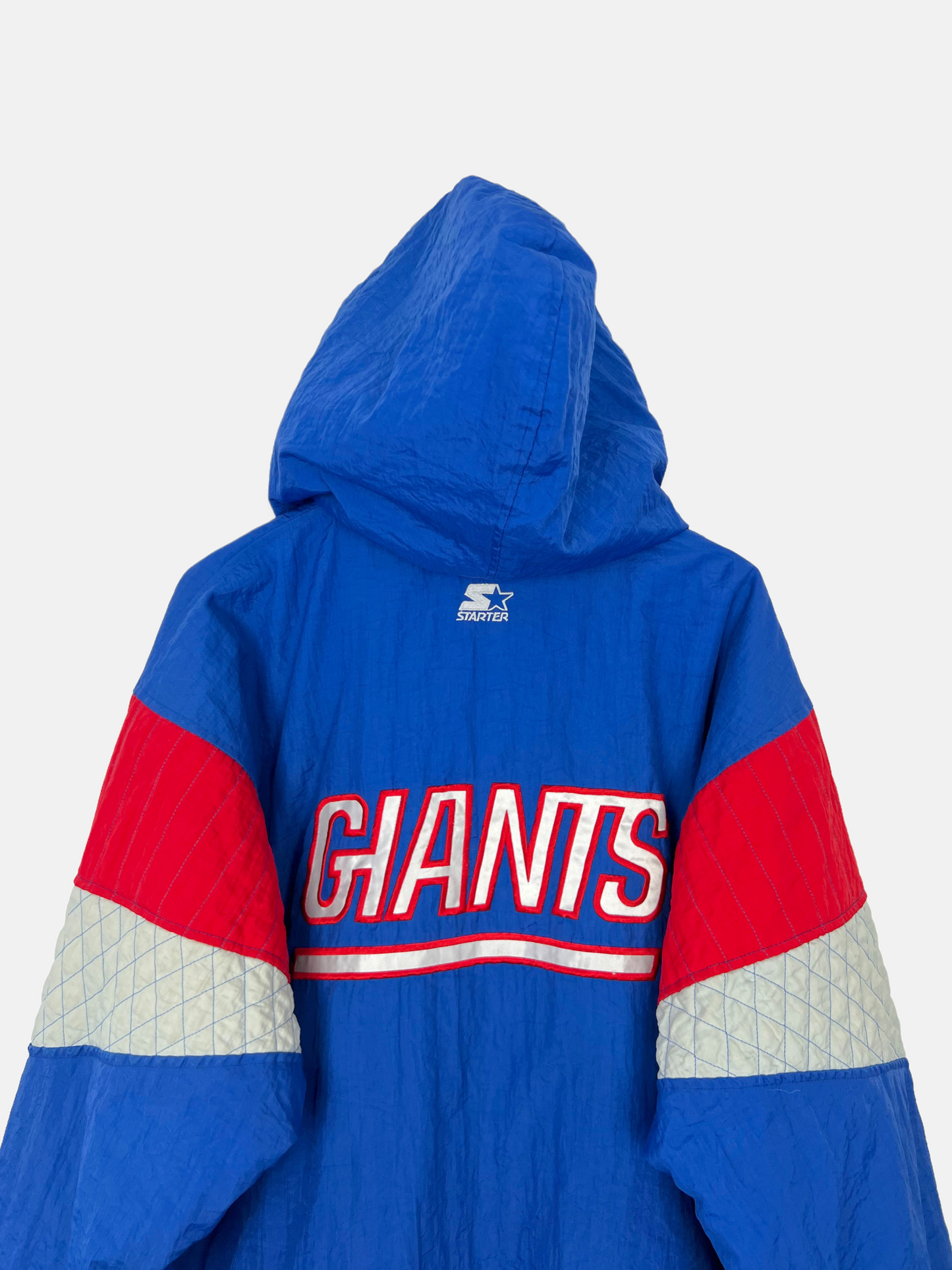 90's New York Giants Starter NFL Embroidered Puffer Jacket with Hood Size 2XL