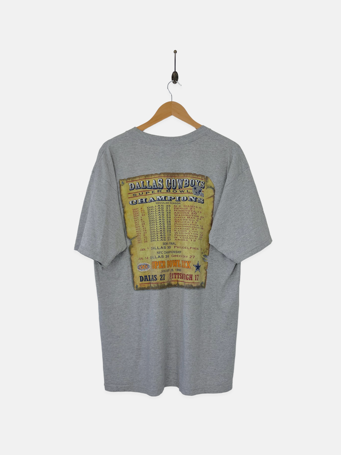 1996 Dallas Cowboys NFL Super Bowl USA Made Vintage T-Shirt Size XL-2XL