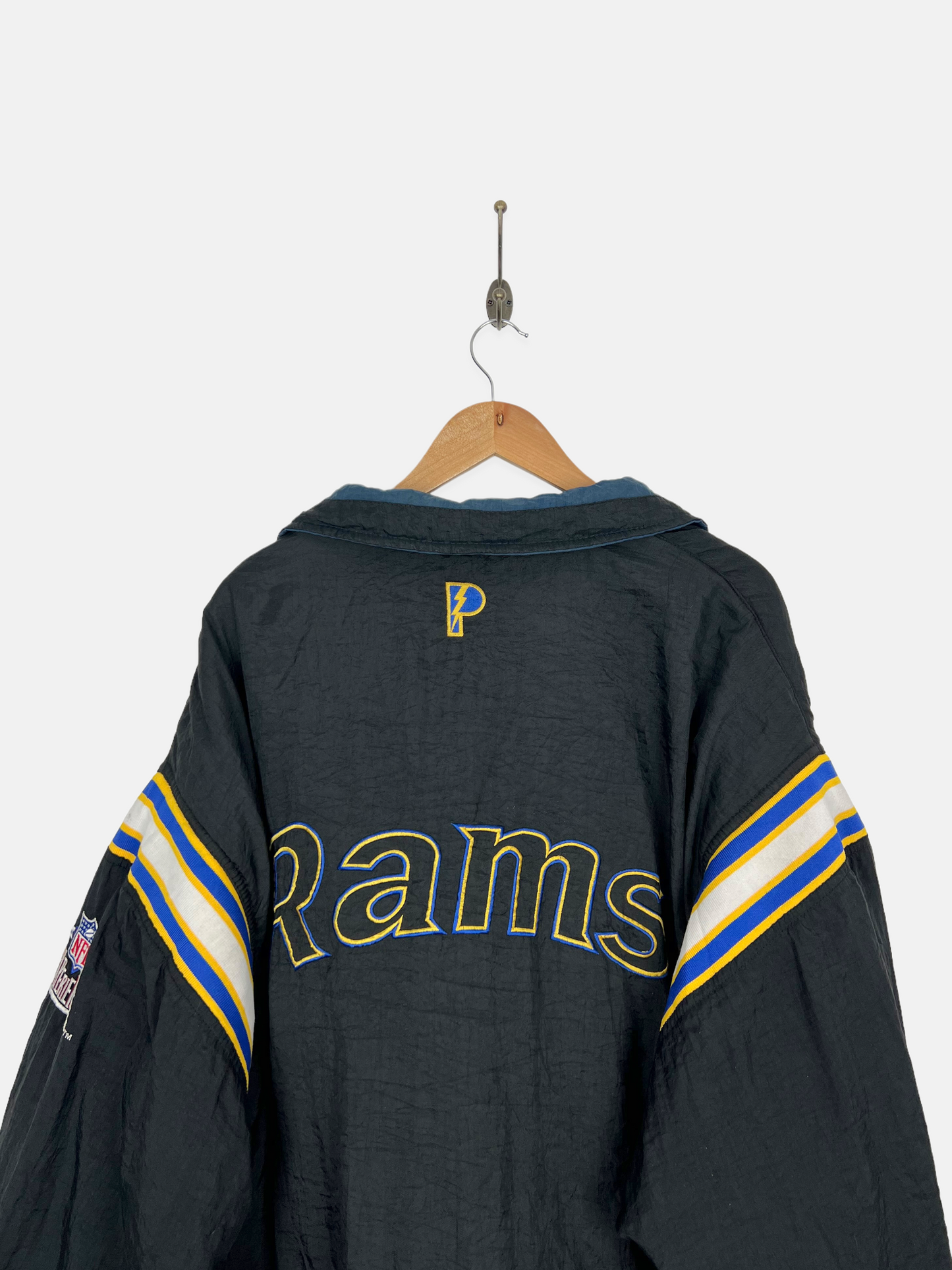 90's St Louis Rams NFL Embroidered Vintage Reversible Puffer Jacket Size 2XL