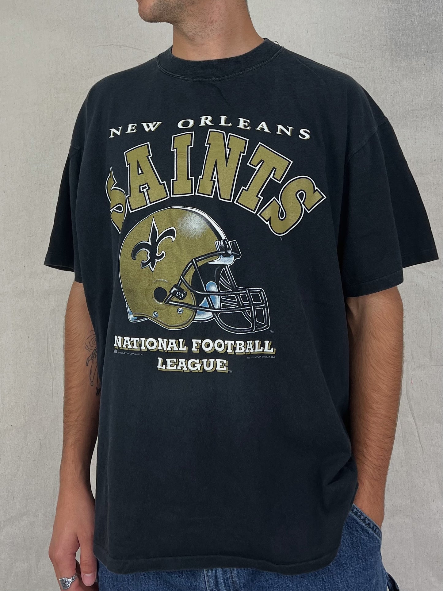 90's New Orleans Saints NFL Canada Made Vintage T-Shirt Size L