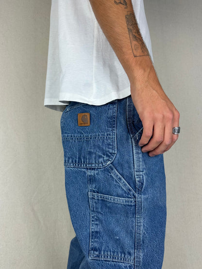 90's Carhartt Heavy Duty Vintage Carpenter Jeans Size 34x32