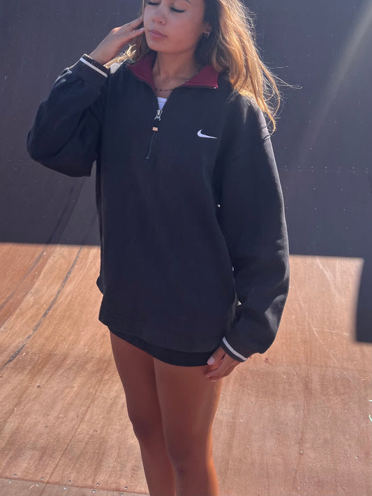 90's Nike Embroidered Vintage Quarterzip Sweatshirt Size 12-14