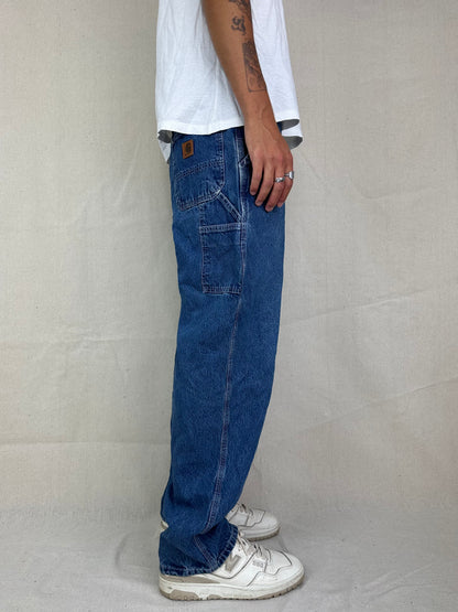 90's Carhartt Vintage Heavy Duty Carpenter Jeans Size 34x31