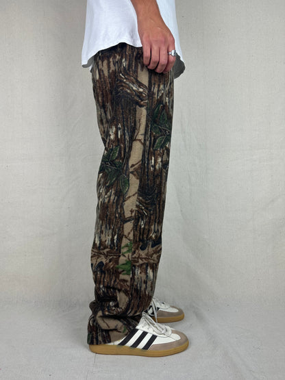 90's Cabela's Realtree Camo USA Made Vintage Fleece Pants Size 38x35