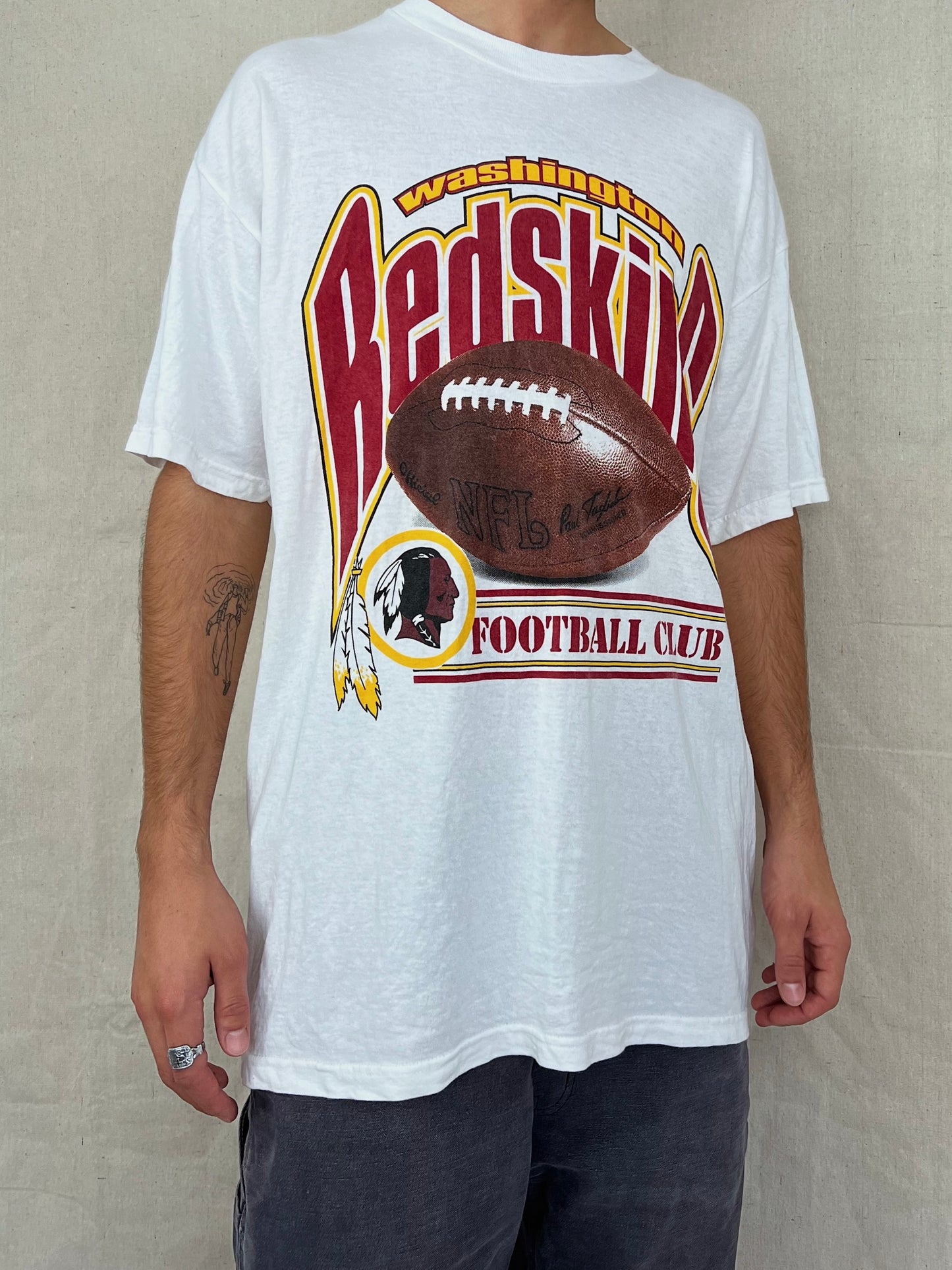90's Washington Redskins NFL USA Made Vintage T-Shirt Size XL-2XL