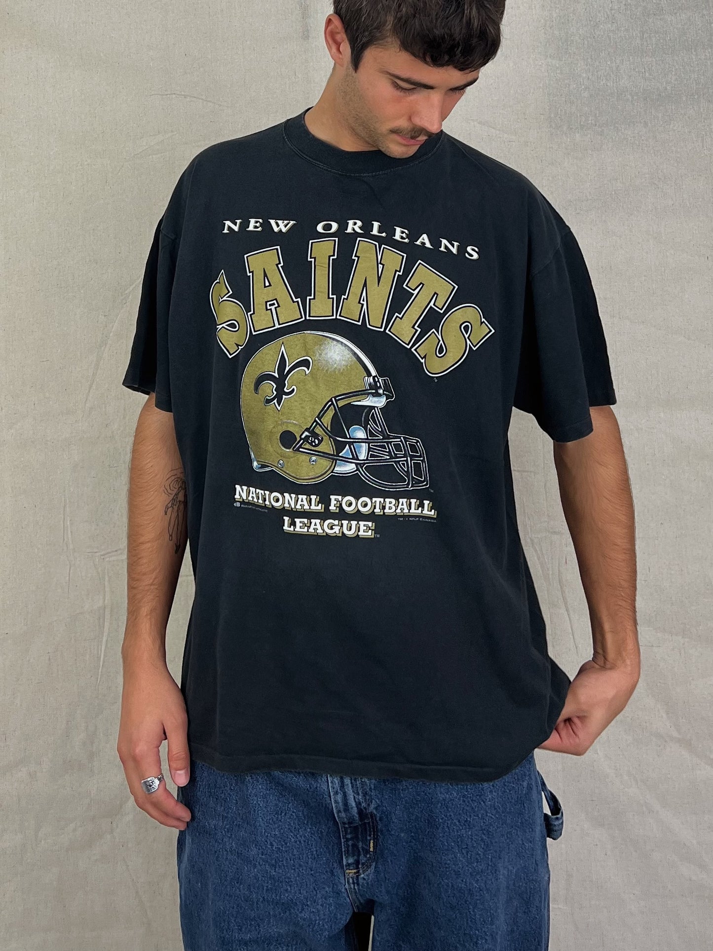 90's New Orleans Saints NFL Canada Made Vintage T-Shirt Size L