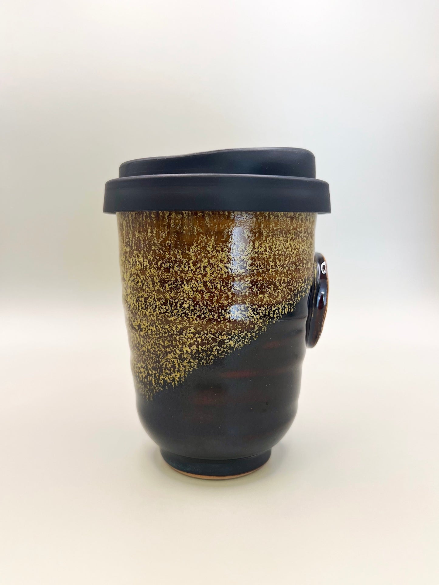 NZ Made High Fired Ceramic Keep Cups - Midnight Gold