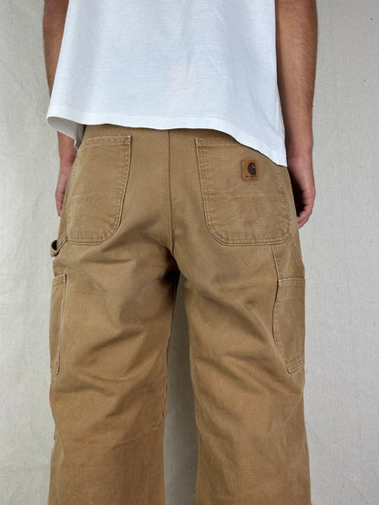 90's Carhartt Heavy Duty Vintage Carpenter Jeans Size 32x29