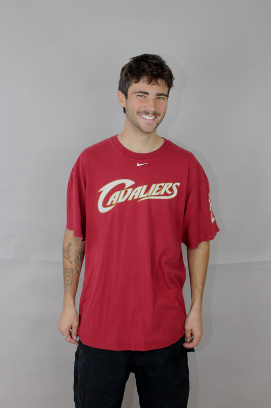 90's Nike Cleveland Cavaliers NBA Lebron James #23 Vintage T-Shirt Size XL