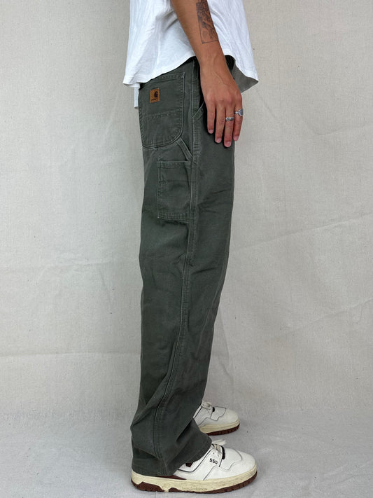 90's Carhartt Vintage Heavy Duty Carpenter Jeans Size 34x32