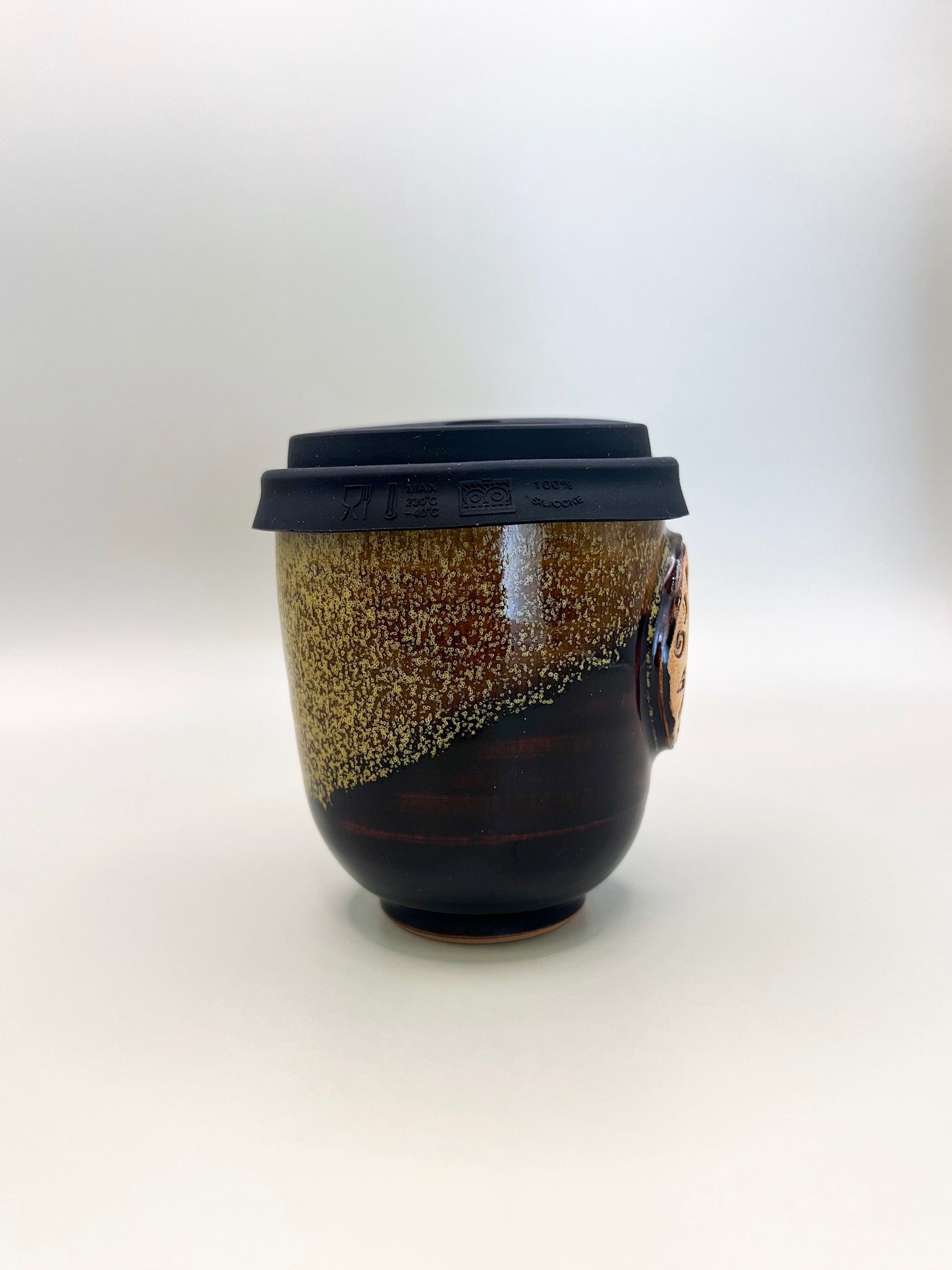 NZ Made High Fired Ceramic Keep Cups - Midnight Gold