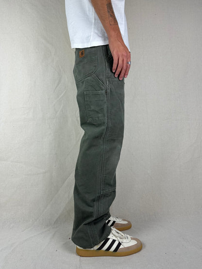 90's Carhartt Heavy Duty Double Knee Vintage Carpenter Jeans Size 31x32