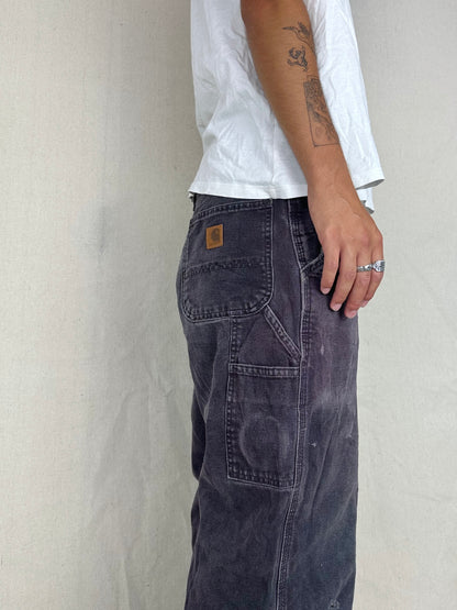 90's Carhartt Heavy Duty Vintage Carpenter Jeans Size 34x33