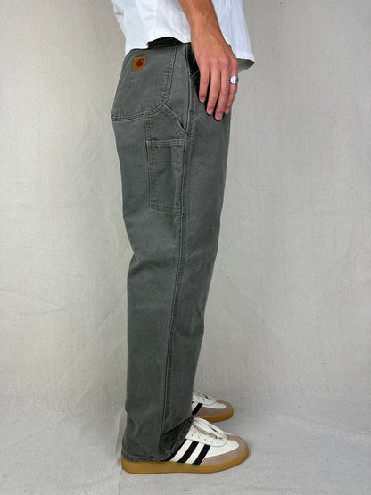 90's Carhartt Heavy Duty Vintage Carpenter Jeans Size 35x30