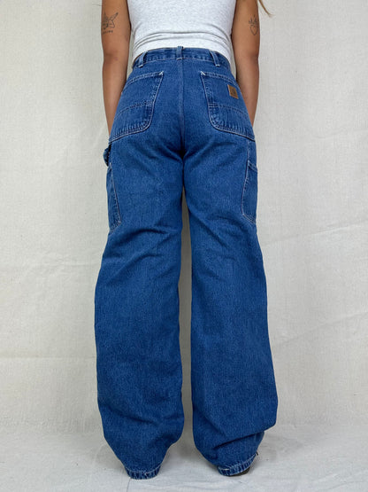 90's Carhartt Contrast Stitch Vintage Heavy Duty Carpenter Jeans Size 29x32