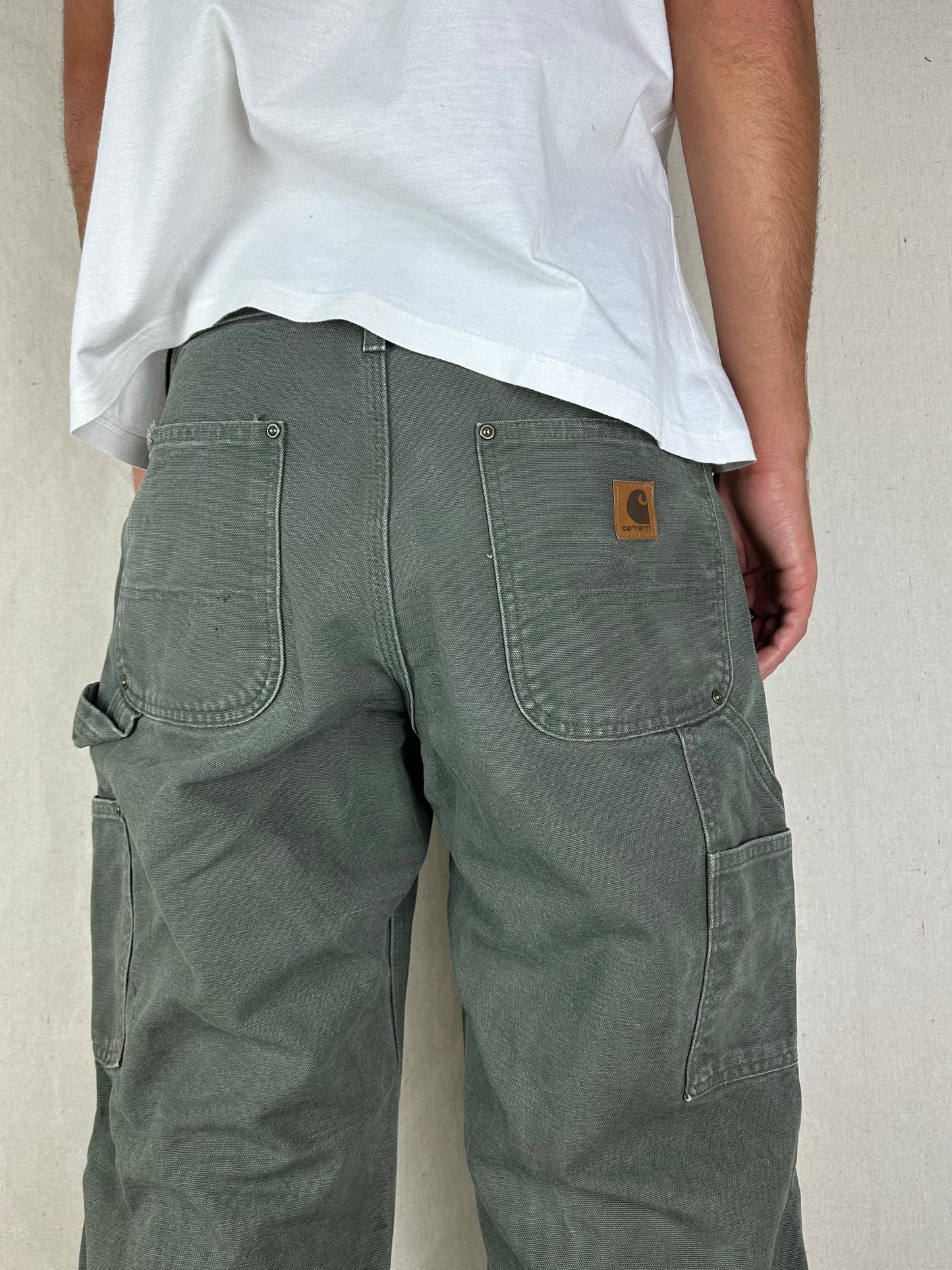 90's Carhartt Heavy Duty Double Knee Vintage Carpenter Jeans Size 31x32